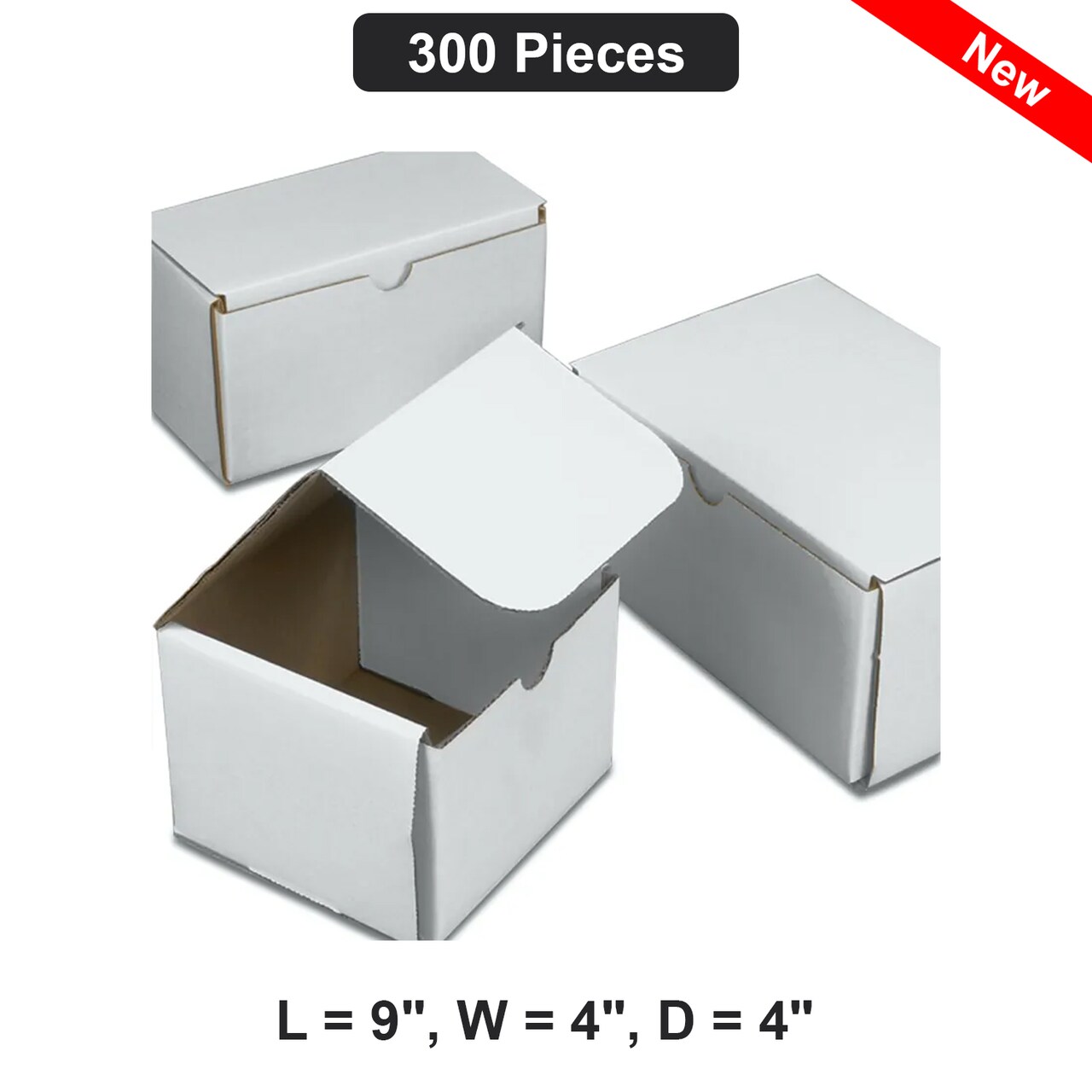 Rectangular Parcel Box - 9x4x4 Inch Durable Corrugated Cardboard Mailer Boxes
